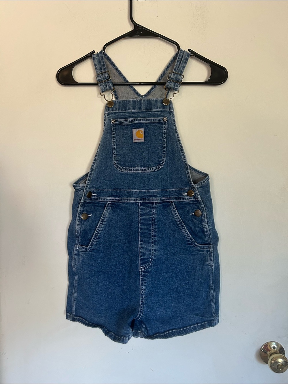 Carhartt Girl's Bib Denim Overall Shorts Shortalls Size 14 Country
Western Rodeo